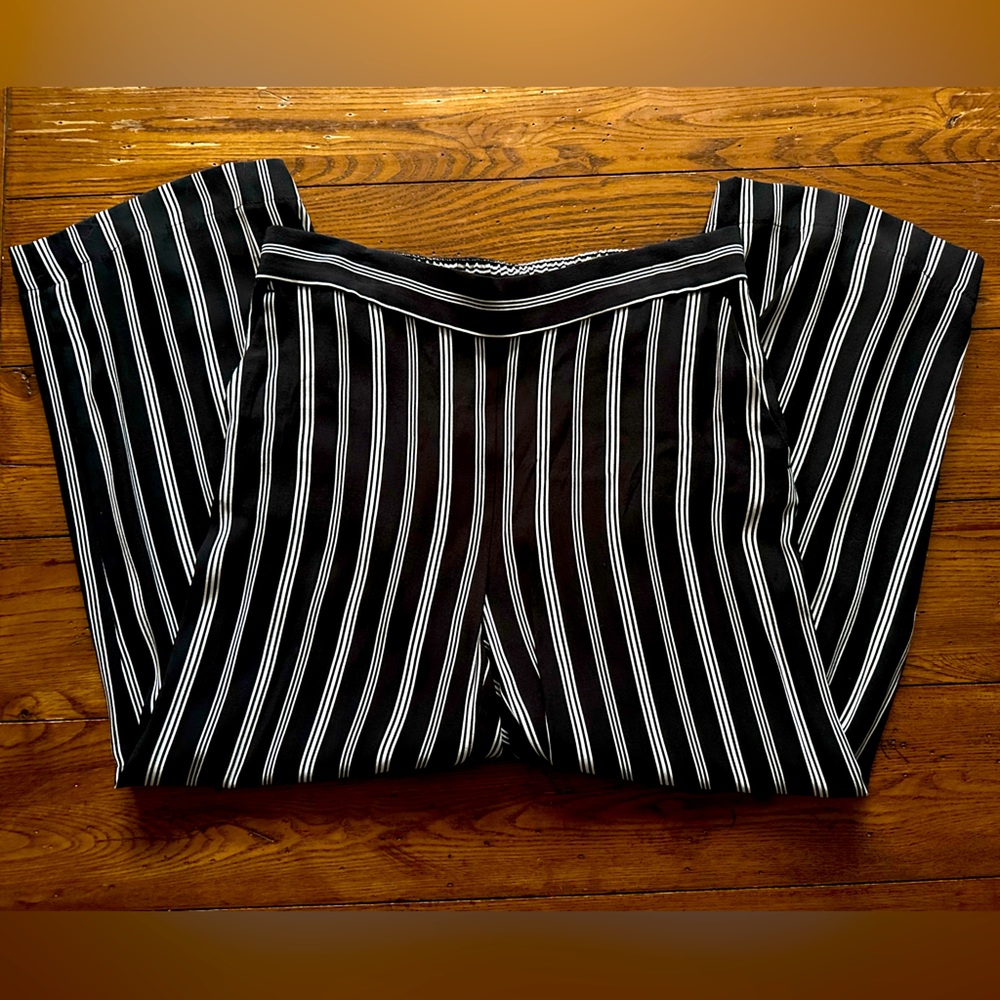 LOFT Fluid Wide Leg Pants in Stripe